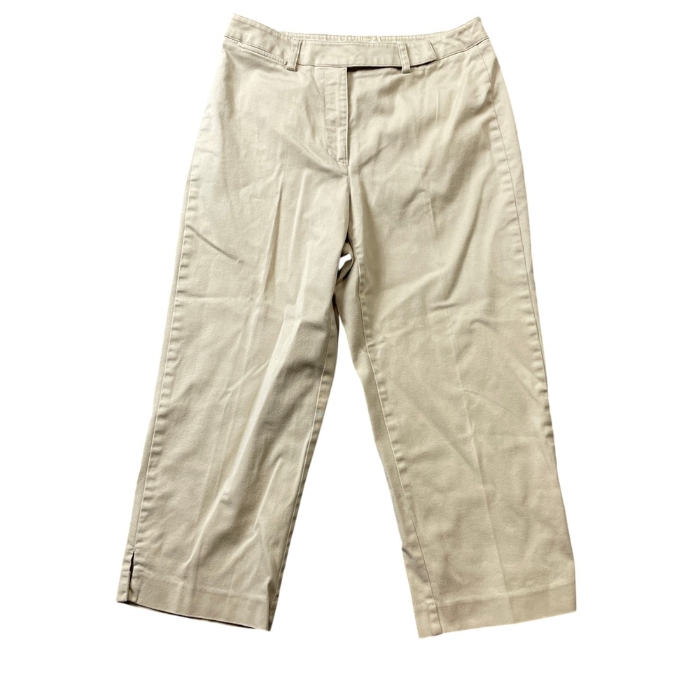 Liz Claiborne Audra 8 Beige Cotton Blend Capri Pants